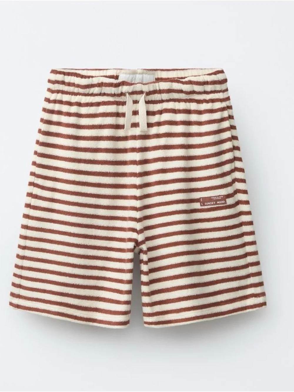 NEW Zara Kids Towel Effect Striped Tshirt and Bermuda Set sz 9/10